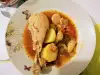 Пилешка манджа с картофи, гъби и лук