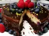Healthy Brownie Cheesecake with Blueberries