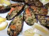 Baked Black Mussels with Breadcrumbs