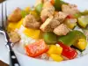 Chicken with Peppers on Aromatic Rice