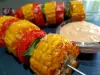 Corn Skewers with Sauce