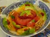 Dietary Salad with Grapefruit, Avocado, Pomegranate and Nuts