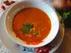 Sopa de tomate con puerros y fideos