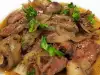 Roasted Chicken Livers with Mushrooms and Beer
