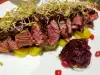 Duck Magret with Pomegranate and Leek Canapé