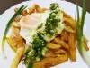 Fries with Eggs and Spring Onions