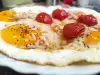 Яйца на очи с пармезан и чери домати