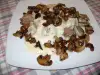 Geschmorte Kalbszunge mit Pilzen und Butter
