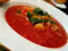 Студена доматена супа със скариди