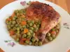 Oven-Baked Chicken Drumsticks with Peas