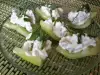 Хапки от зелени чушки с млечен пастет и шунка