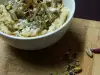 Gemelli con judías verdes, pistachos y aliño de limón