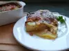 Lasaña de patatas con jamón cocido y bacon