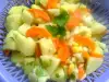 Картофена салата с царевица и магданоз