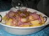 Картофена салата с червен лук и каперси
