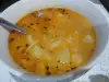 Вкусна картофена супа с домашен зеленчуков бульон