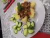 Картофи с кайма, боб и царевица