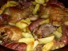 Картофель с тремя видами мяса в духовке