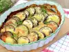 Oven-Baked Potatoes with Eggplant and Cheese