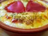 Oven-Baked Yellow Cheese with a Red Pepper