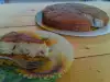 Кейк с праскови и череши