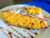 Sponge Cake with Pumpkin and Chia in Frying Pan
