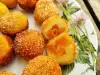 Knoedels met aardappel en abrikoos