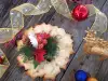 Corona navideña de galletas para decorar
