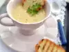Cremesuppe mit Kichererbsen und Vongole Muscheln
