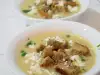 Млечна крем супа от картофи и леща