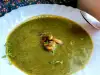 Cremesuppe mit Spinat und Pilzen