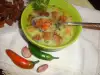 Krem supa od povrća sa sitnim sirom i krutonima