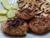 Meatballs with Parsley, Celery and Grilled Mushrooms