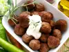 Oven Grilled Meatballs with Leeks