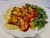 Mediterranean Couscous with Tofu and Arugula