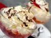 Леден кокосов десерт с ягоди