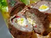 Meat Roll with Eggs, Processed Cheese and Peppers