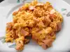 Scrambled Eggs with Sausage and Feta Cheese