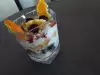Млечен десерт с череши и портокали