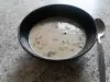 Млечна пилешка супа с гъби