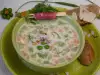 Млечна зеленчукова супа за деца с чедър и киноа