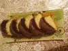 Мраморен кекс, покрит с течен шоколад