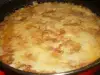 Moussaka met aardappel, gehakt en rijst