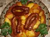 Oven Grilled Sausages with Potatoes and Carrots
