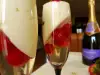 Новогодишен мус от бял шоколад с шампанско и малини
