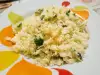 Rice with Egg, Rice Noodles and Parsley