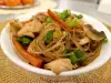 Rice Noodles with Chicken and Mushrooms
