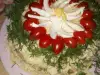 Палачинкова торта с пиле и кисели краставички