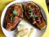 Stuffed Eggplants with Carrots, Peppers, Tomatoes