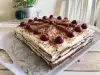 Уникална пандишпанова торта с череши и сметана